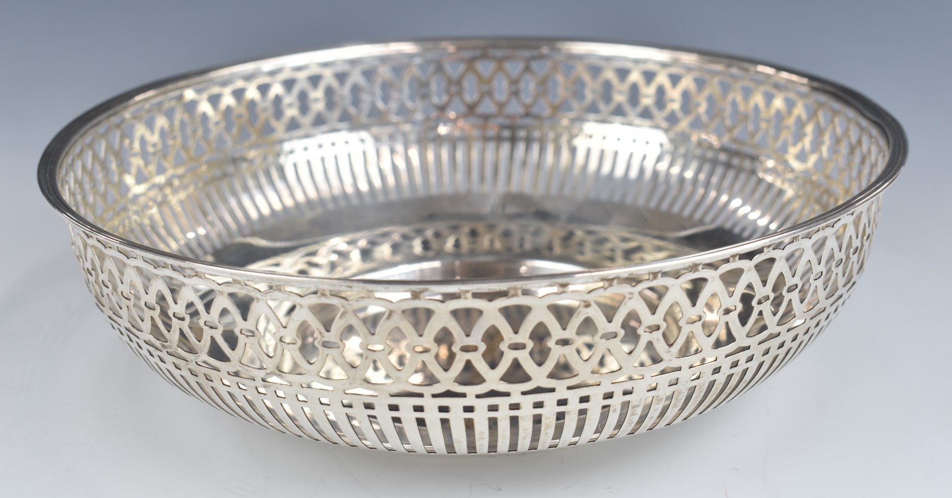 Canadian or American silver bowl with pierced decoration, marked 925/100, sterling and with marks