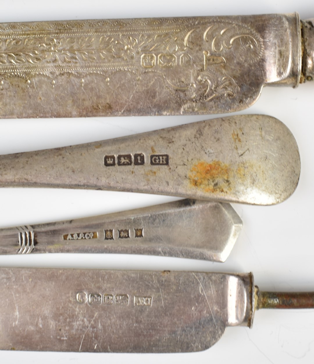Victorian and later hallmarked silver and other cutlery including Walker and Hall dessert knife, St. - Image 2 of 2