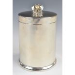 American silver dressing table pot with floral finial, marked international sterling to base, height