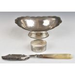 Elizabeth II hallmarked silver pedestal bon bon dish, Birmingham 1966, maker Barker Ellis Silver Co,