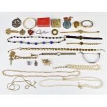 Collection of costume jewellery including Monet bangle, necklace and bracelet, Ralph Lauren