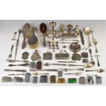 Hallmarked silver and other items to include hallmarked silver vase, eggcup and two salts/peppers,