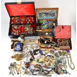 A collection of costume jewellery including watches, Sarah Coventry and other brooches, bracelets,