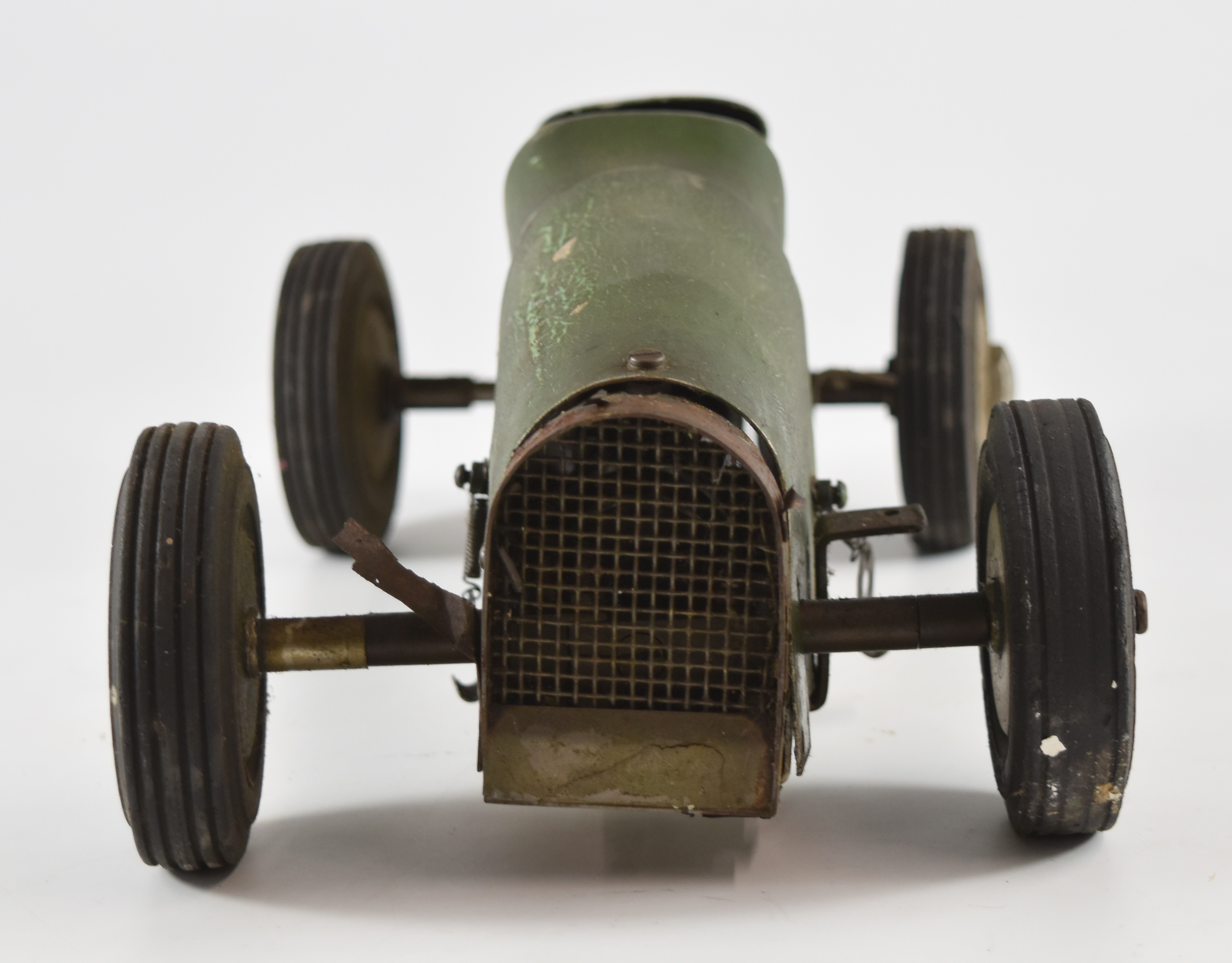 Vintage diesel engine powered model pylon racing car in the style of a 1930s single seat racing car, - Image 5 of 7