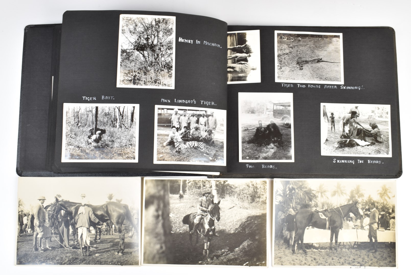 Three albums of black and white photographs and loose items, mostly relating to India and Egypt - Image 6 of 18