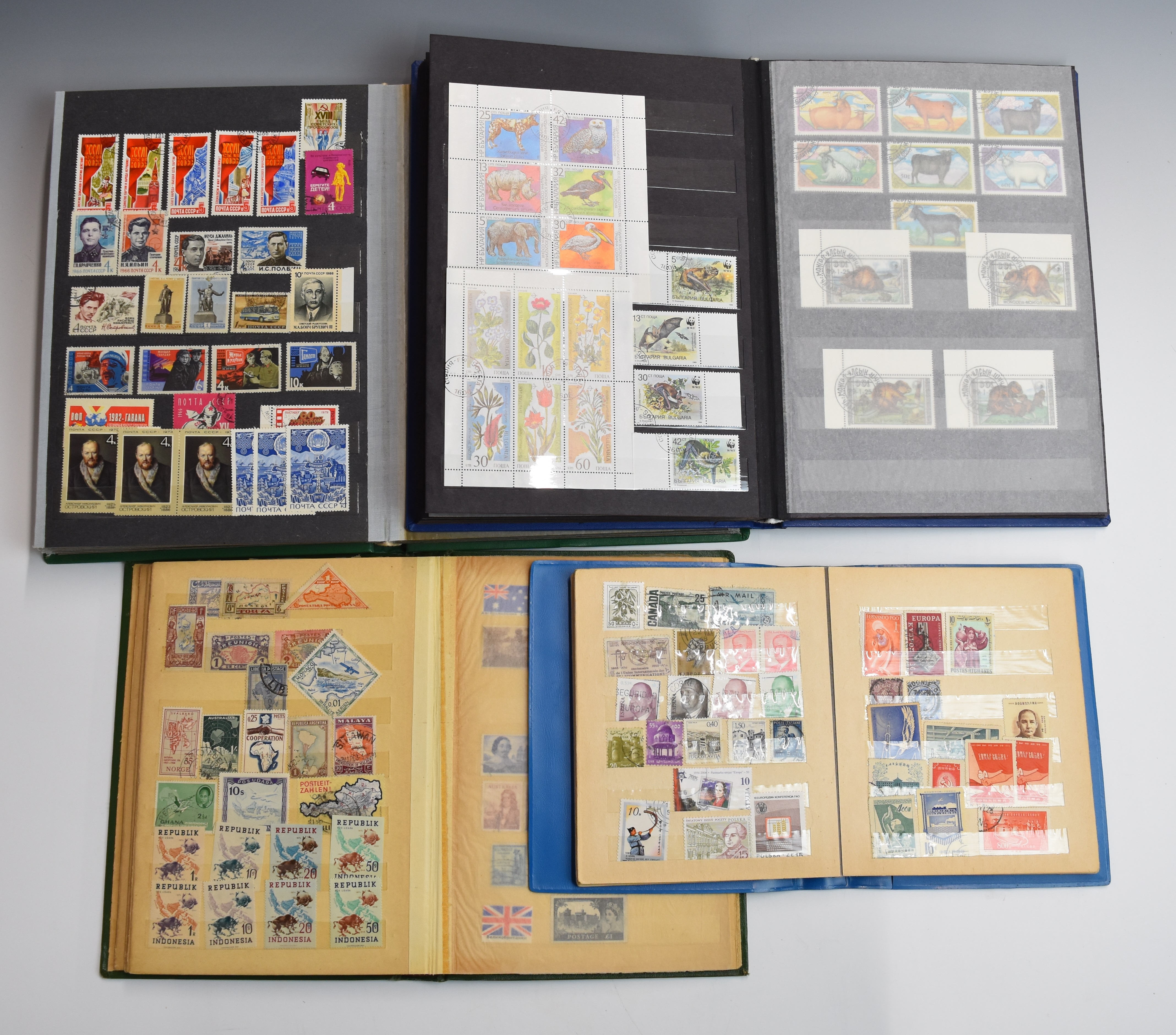 A selection of world stamps in four stockbooks, including USSR, Mongolia, Latvia etc - Image 3 of 5