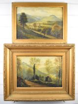 George Willis-Pryce (1866-1949) pair of oil on board landscapes, likely Wye valley scenes, both