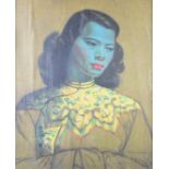 Tretchikoff retro or kitsch print 'The Chinese Girl', 59 x 49cm, titled verso, in gilt frame