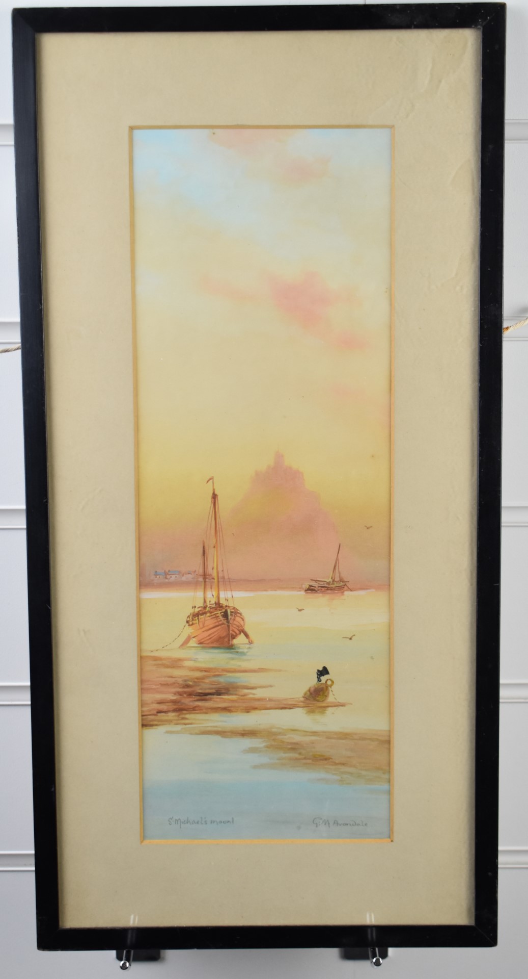 Thomas William Garmin Morris (1860 - c1930) watercolour maritime coastal scene St. Michaels Mount, - Image 2 of 4