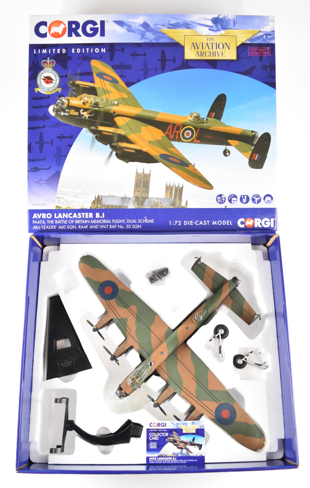 Corgi The Aviation Aviation Archive limited edition 1:72 scale diecast model Avro Lancaster B.I