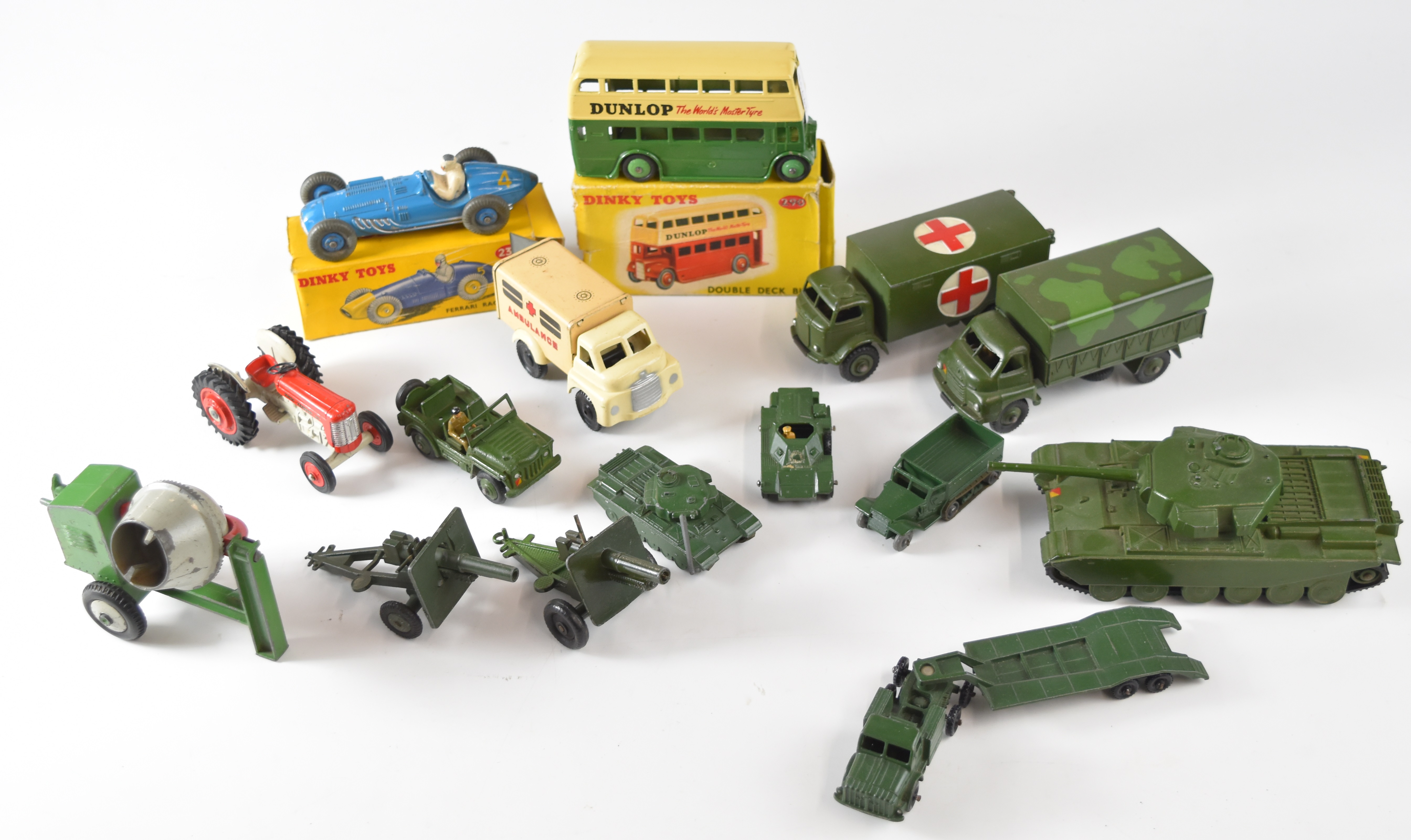 Fifteen diecast model cars to include Dinky Toys Double Deck Bus 290, Talbot Lago and a collection