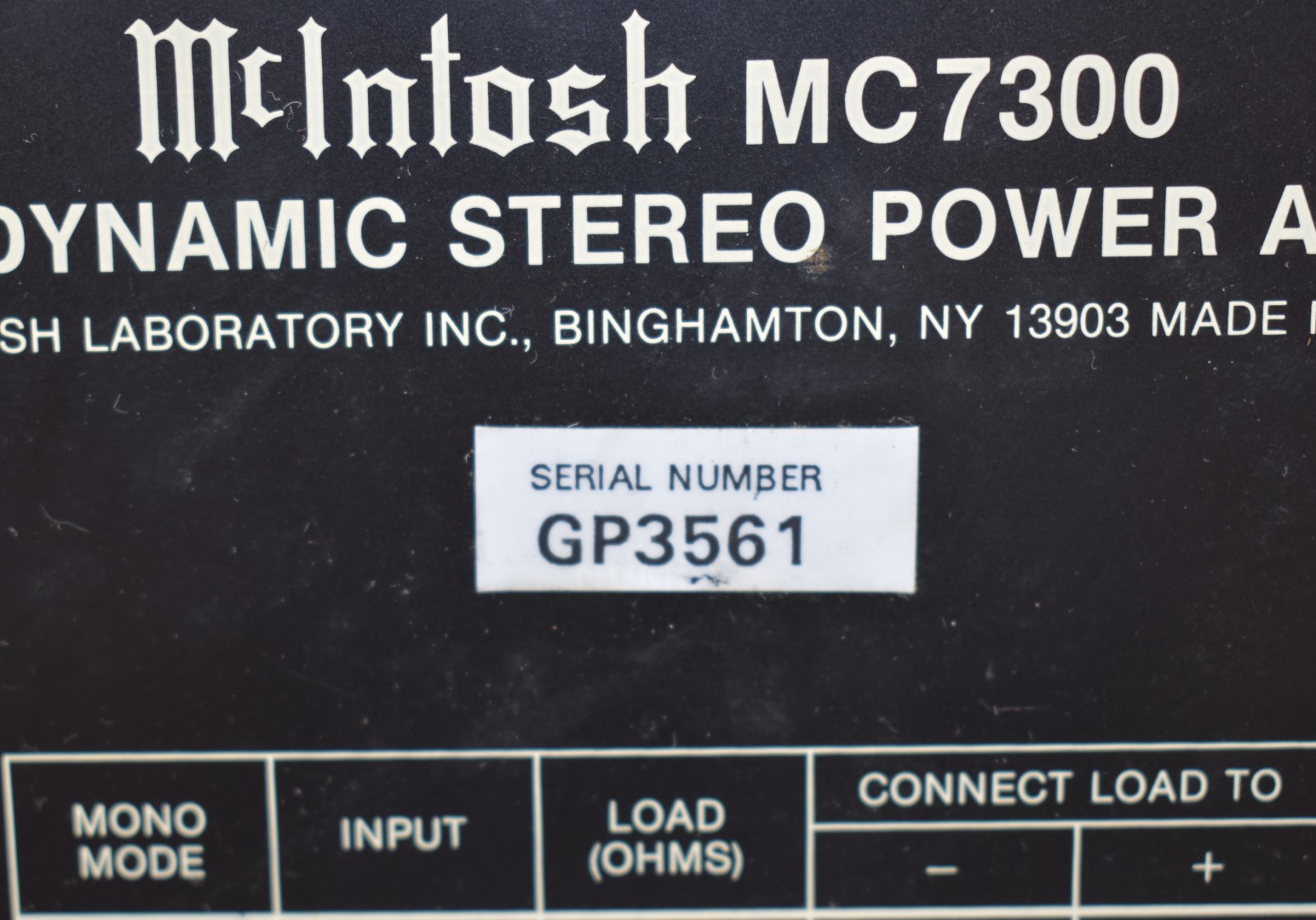McIntosh MC7300 digital dynamic stereo power amplifier, serial number GP3561. - Image 4 of 7