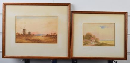 Attributed to James Hardy Senior of Bath (1801-1879) two watercolour landscapes, one a cottage