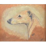 V E Mandy oil on panel portrait of a dog 'Sam', signed titled and dated 30 lower right, 24.5 x 30cm,