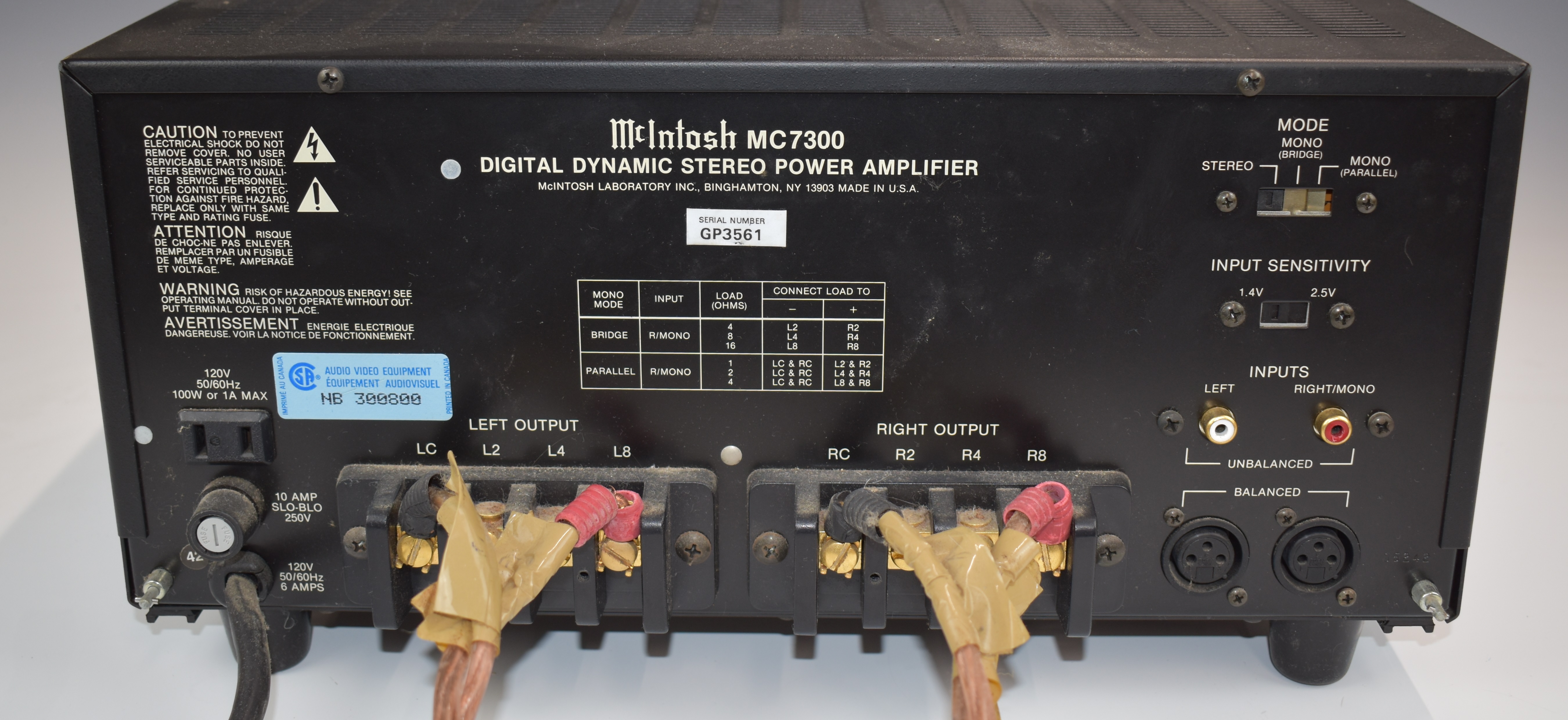 McIntosh MC7300 digital dynamic stereo power amplifier, serial number GP3561. - Image 3 of 7