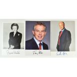 Tony Blair and William Hague autographed photographs, both 18 x 13cm, together with similar Margaret