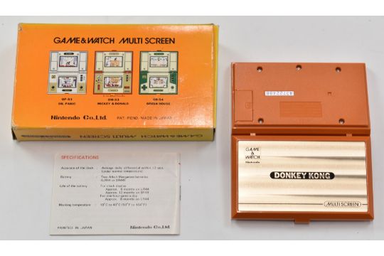 Nintendo Donkey Kong Multi Sctreen Game & Watch, DK-52, 1982, original box with instructions.