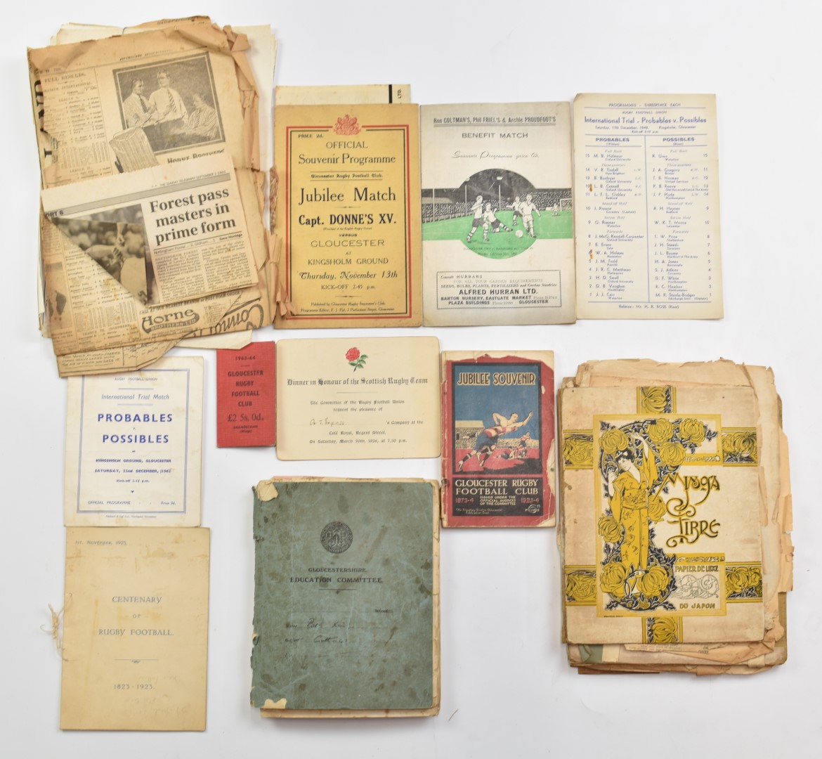 A large collection of Gloucester Rugby Club ephemera including 1923 jubilee match programme, - Image 4 of 16