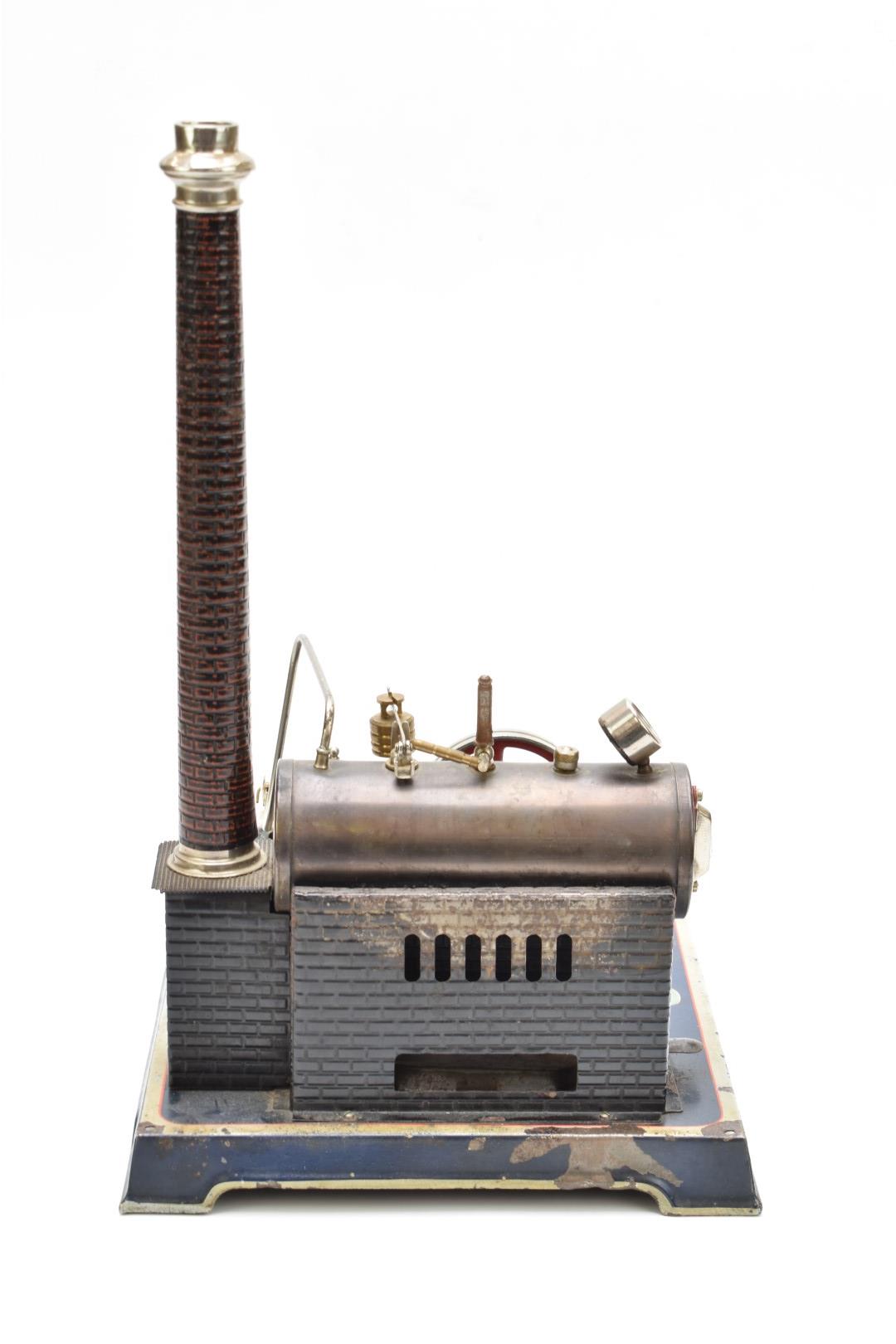 Doll and Cie stationary live steam engine, the boiler with faux brickwork base and chimney, the - Image 3 of 6
