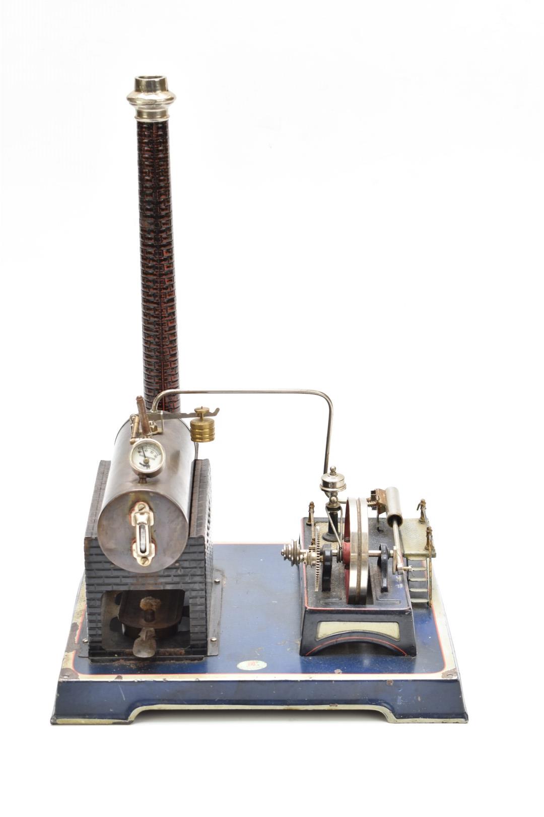 Doll and Cie stationary live steam engine, the boiler with faux brickwork base and chimney, the - Image 2 of 6