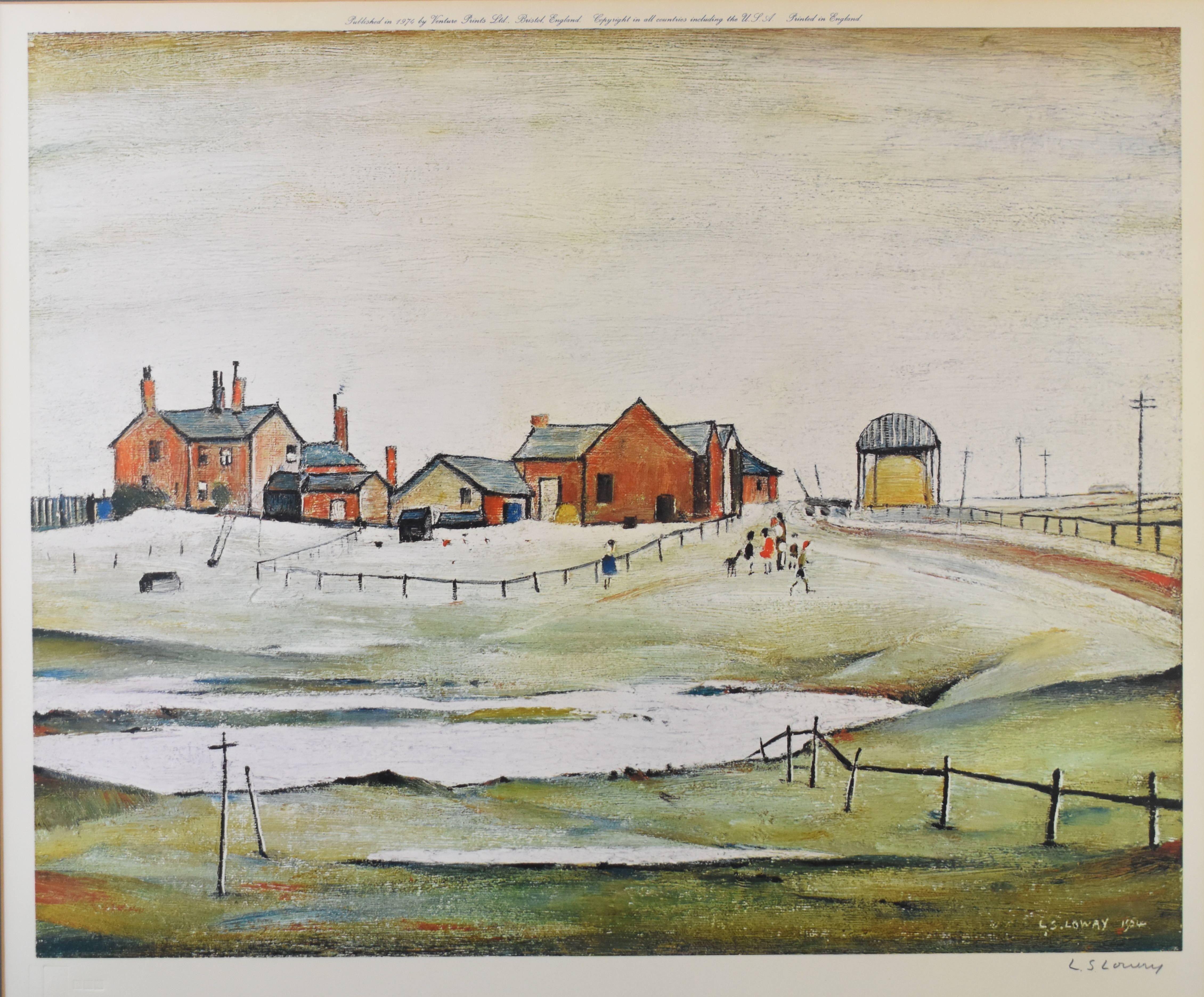 Laurence Stephen Lowry RBA RA (1887-1976) signed limited edition (of 850) print 'Landscape with Farm