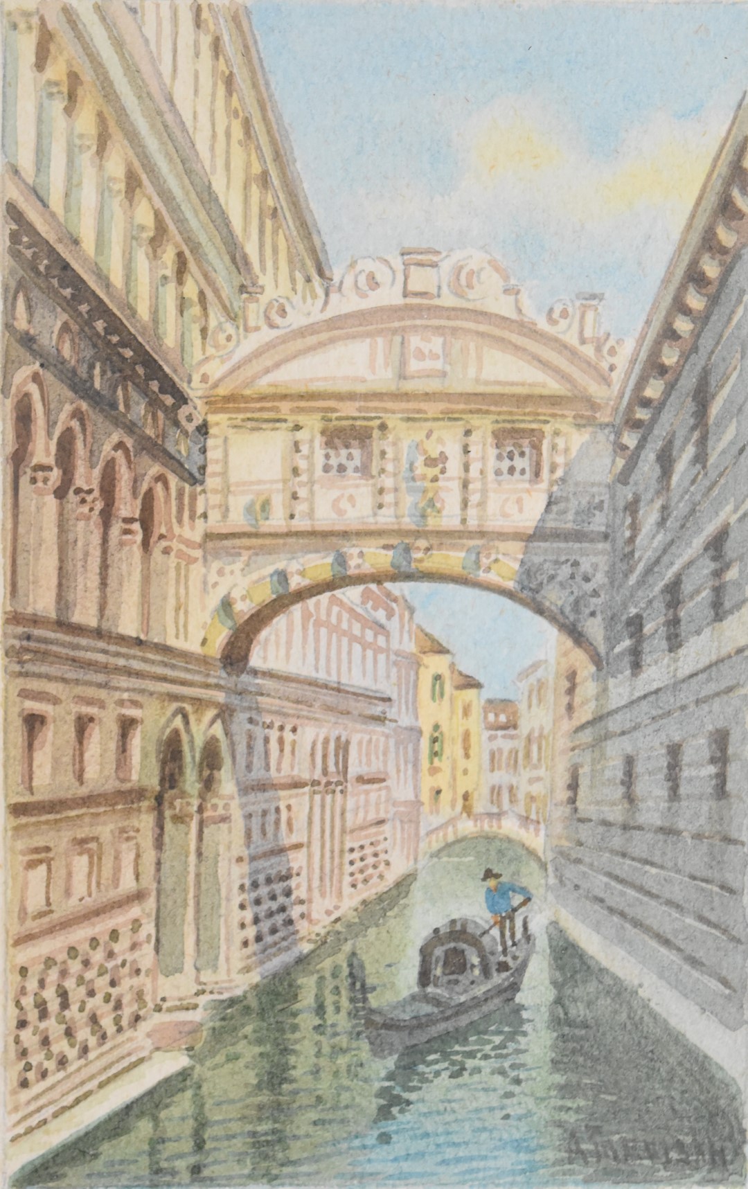 Alberto Trevisan (Italian 1919-1978) pair of watercolours Venetian scenes including the Bridge of - Image 3 of 4