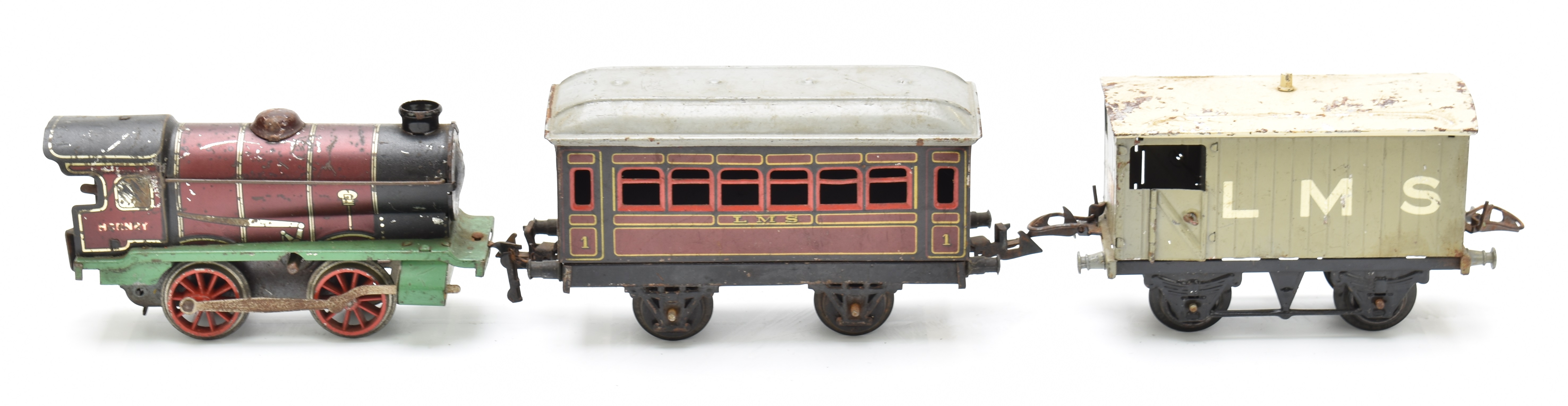 Hornby and Bing 0 gauge model railway items comprising Hornby clockwork 4-4-0 tender locomotive, - Image 5 of 11