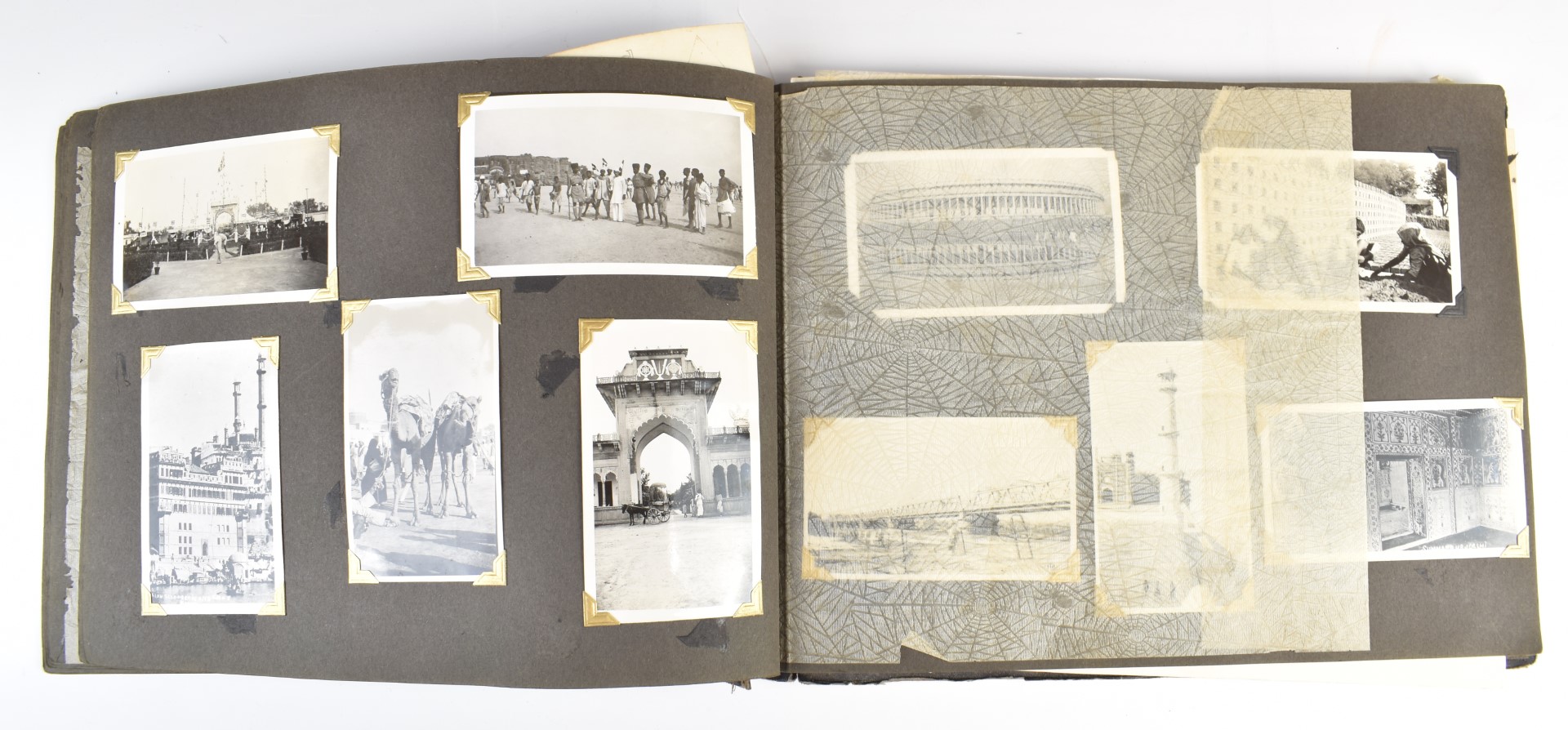 Three albums of black and white photographs and loose items, mostly relating to India and Egypt - Image 8 of 18