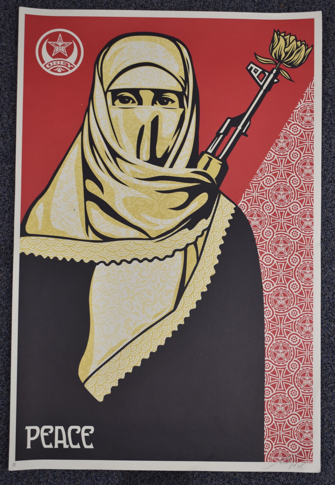 Shepard Fairey (born 1970) signed artist's proof print, 'Peace', 91 x 61cm