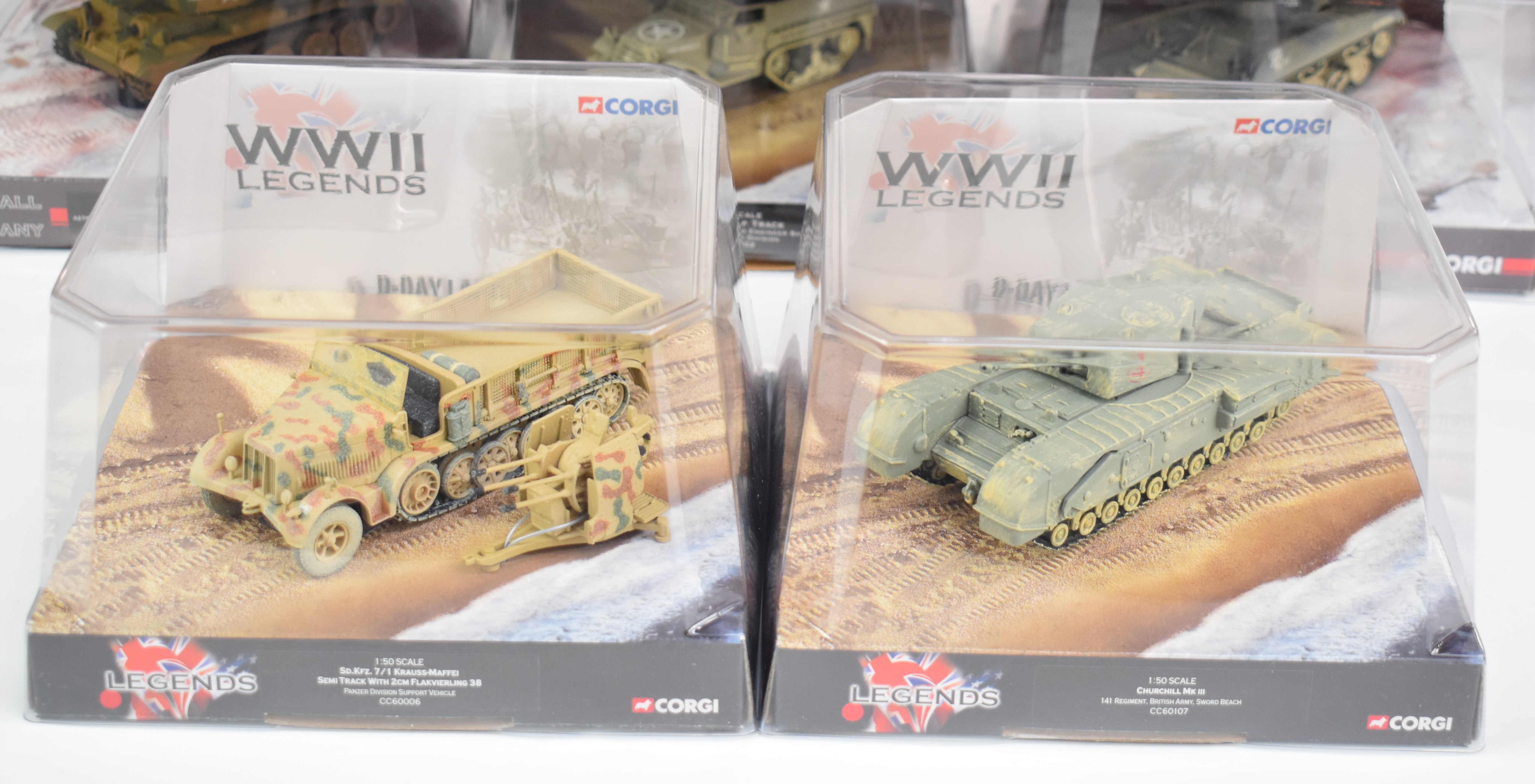 Eight Corgi WWII Legends 1:50 scale diecast military vehicles to include Panther Ausf.A Regimental - Image 2 of 5