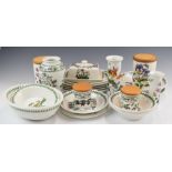 Portmeirion dinner and decorative ware decorated in the Botanic Garden pattern including clocks,