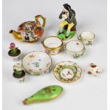 A collection of miniature / novelty 19th / 20thC porcelain including Meissen, Spode, porcelain