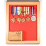 Royal Navy WW2 group of five medals comprising 1939/1945 Star, Atlantic Star, Africa Star with clasp