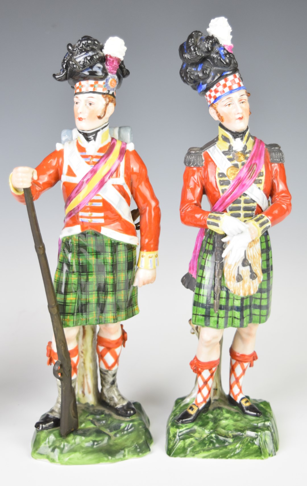 Three Dresden military figures comprising Officer 79th Highlanders 1840, 93rd Argyll and - Image 3 of 4