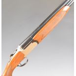 Franchi 12 bore over under ejector shotgun with engraved locks, underside, top plate, thumb lever