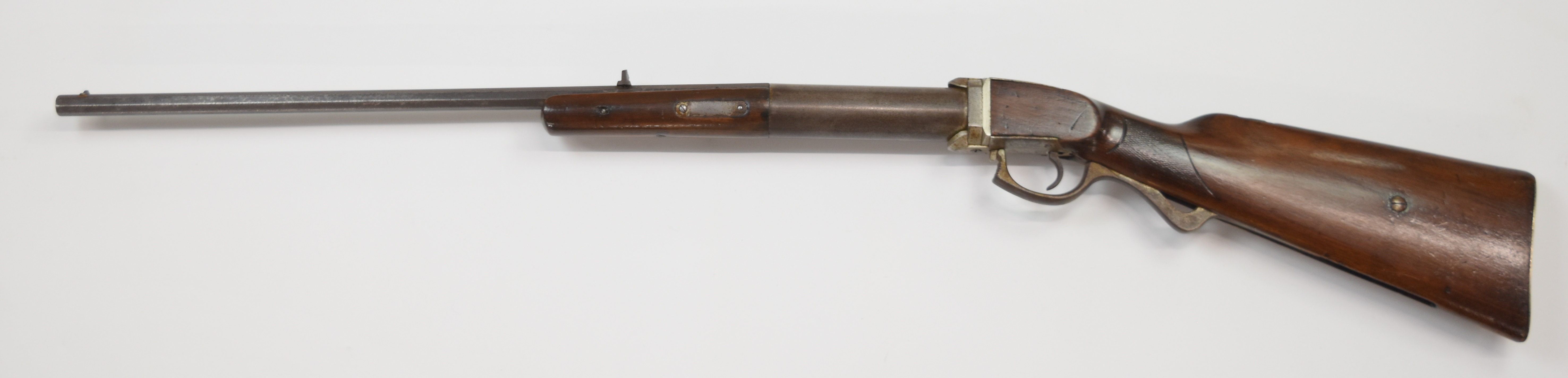 Oscar Will Bugelspanner .22 air rifle with trigger guard under-lever, chequered grip, metal butt - Image 6 of 9