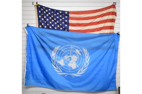 American flag 'Perma-Nyl' 100% Nylon by Valley Forge Flag Co, Spring City,  100 x 200cm together w