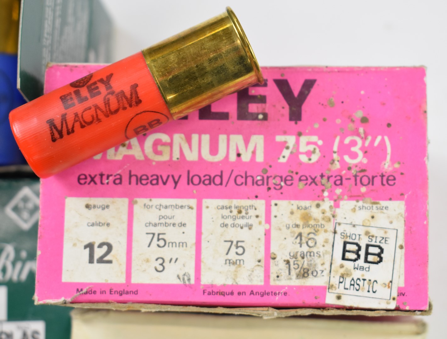 Twohundred 12 bore 3 inch Magnum shotgun cartridges including Gamebore Mammoth HiBird, Eley Max