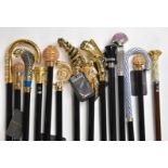 Fourteen walking sticks / canes, mostly Italian Il Marchesato with Swarovski crystal