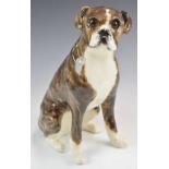 Winstanley Pottery boxer dog with 'no 6' to base, height 29cm