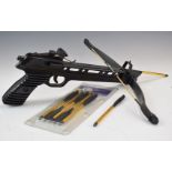 Barnett Trident crossbow pistol with reeded pistol grip and adjustable sights, together with seven