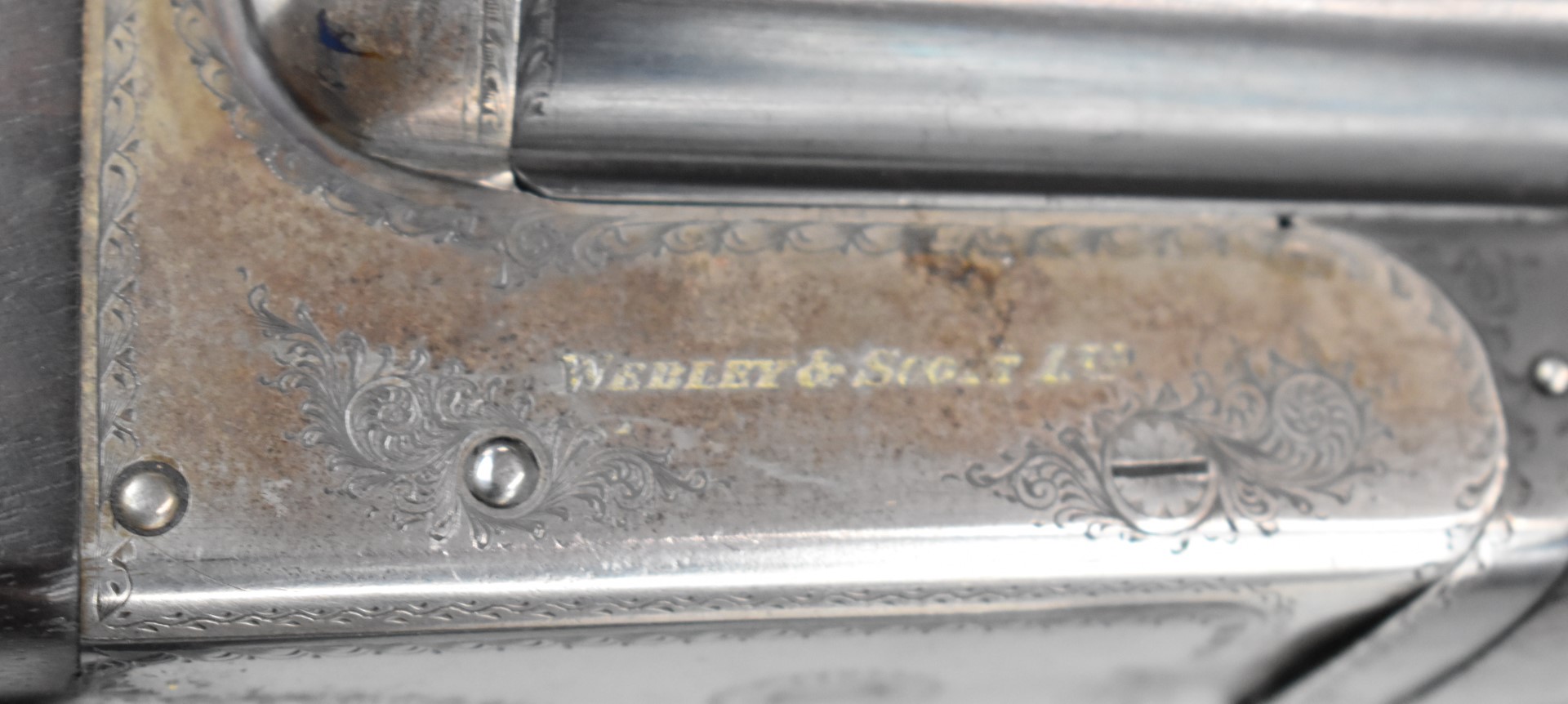 Webley & Scott 12 bore side by side ejector shotgun with named and engraved lock, border engraved - Image 6 of 6
