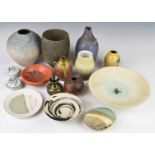A collection of mostly named studio pottery including Phillip Leach, Mary White, Barbara Ivesen,