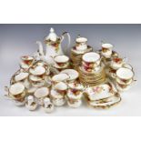 Royal Albert dinner and tea ware decorated in the Old Country Roses pattern, approximately fifty