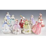 Eight Royal Worcester figurines including limited edition examples, tallest 23cm