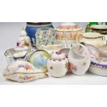 A collection of ceramics and glass to include Royal Crown Derby Imari miniature tyg, McNish whisky