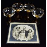A set of four Mappin & Webb drinking glasses commemorating the coronation of King George VI and