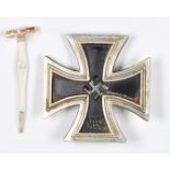 WW2 German Nazi Third Reich Iron Cross First Class medal, stamped L/12 JGS to reverse