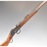 Enfield pattern .450 lever-action rifle with pop-up adjustable ladder sights and 33.5 inch barrel,