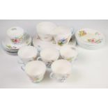 Shelley tea ware decorated in the Wild Flowers pattern, no 13668, twenty one pieces